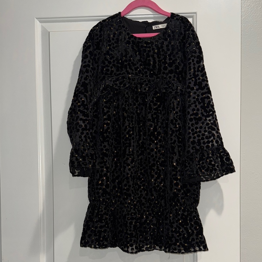 Zara Kids Black Velvet Dress